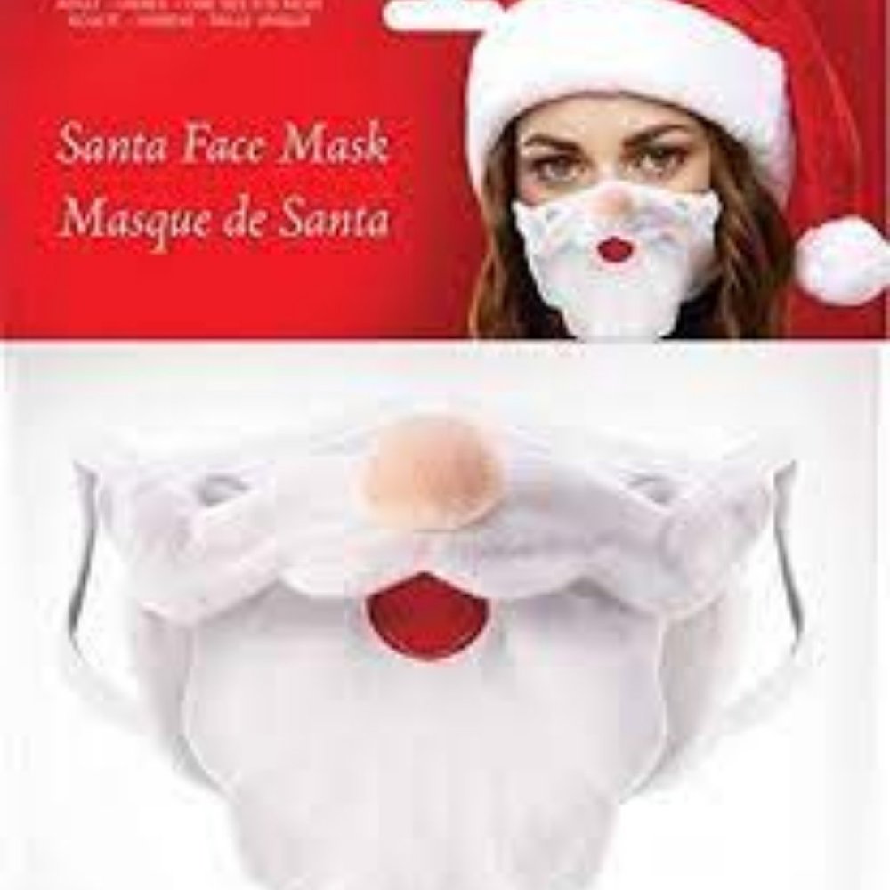 NWT DEPARTMENT 56 2 PACK SANTA CLAUS FACE MASKS ADULT UNISEX ONE SIZE